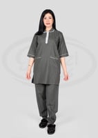 طقم زي موحد قطعتين مريح خامة قطنية