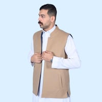 سديري دبل فيس مقلم كحلي بيج M