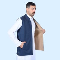 سديري دبل فيس مقلم كحلي بيج M