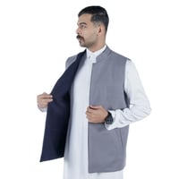 سديري جوخ وجهين كحلي ورصاصي غامق P1