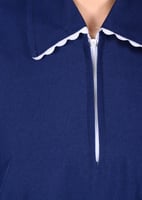 طقم عاملات منزلي خريفي بياقة مزخرفة