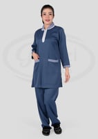 زي عاملات شتوي بياقة كاروهات