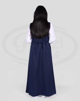 طقم مريول مدرسي ثانوي كحلي مخطط للبنات بقصة V مع ق...