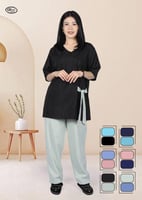 زي عاملات عملي بربطة جانبية وجيوب أمامية