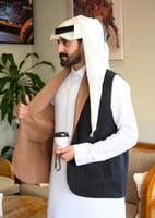 سديري ملكي دبل فيس أسود وجملي