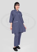 طقم عاملات منزلي خريفي بياقة مزخرفة