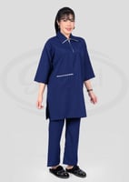 طقم عاملات منزلي خريفي بياقة مزخرفة