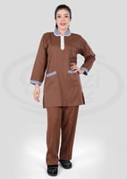 زي عاملات شتوي بياقة كاروهات