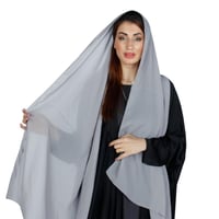 طرحة ملونة سادة رصاصي فاتح