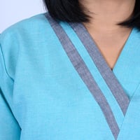 زي عاملات منزلية قطعتين سماوي