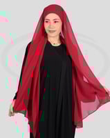 حجاب نسائي شيفون مثبت بقبعة بعدة الوان