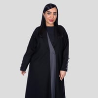 عباية سوداء عملية انترنت مع تدخيلة قماش جانبي من 4...