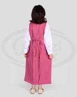 طقم مريول ابتدائي بناتي وردي أنيق مع قميص أبيض