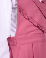 طقم مريول بناتي وردي ابتدائي مع قميص أبيض