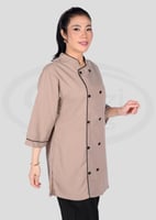 طقم زي عاملات بياقة وأزرار أمامية