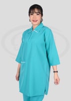 طقم عاملات منزلي خريفي بياقة مزخرفة