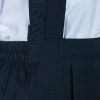 طقم مريول شيال مدرسي متوسط زيتي مع قميص أبيض