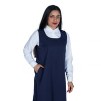 طقم مريول مع قميص مدرسي ثانوي كحلي