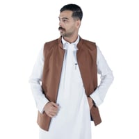 سديري جوخ لونين دبل فيس بني غامق و كحلي p9