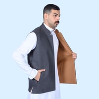 سديري دبل فيس مقلم رمادي جملي