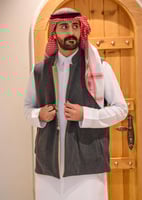 سديري جوخ أنيق دبل فيس لون رمادي غامق وجملي