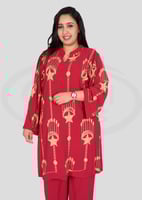 طقم رمضاني قطعتين بتطريز ذهبي