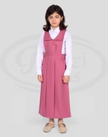 طقم مريول مدرسي مع قميص بناتي وردي مميز مع قميص أب...