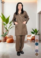 يونيفورم مريح شتوي للعاملات بياقة V