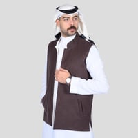 سديري رجالي دبل فيس بني غامق أبيض