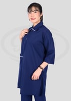 طقم عاملات منزلي خريفي بياقة مزخرفة