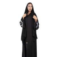 عباية سوداء انترنت قصة كلوش انيقة بكم واسع مطرز با...