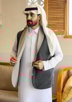 سديري بياقة رسمية جوخ دبل فيس فيراني و رمادي