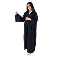 عباية سوداء لف كم كسرات F