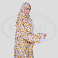 شرشف صلاة أبيض بزهور برتقاليه