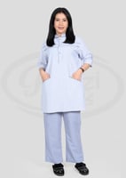 طقم عامله منزليه رصاصي مقلم