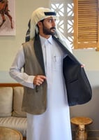 سديري بياقة رسمية جوخ دبل فيس فيراني و رمادي