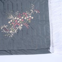 طقم سجادة صلاة وشرشف بربطة رصاصي