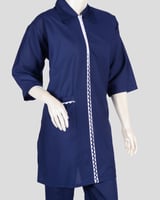 طقم زي عامله بلون الكحلي بسحاب