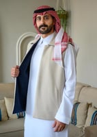 سديري دبل فيس بتصميم كلاسيك كريمي كحلي