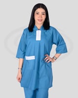 زي عاملة عملي ومريح أزرق