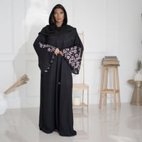 عباية بكم واسع منقش M