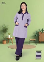 طقم زي موحد قطعتين مقلم