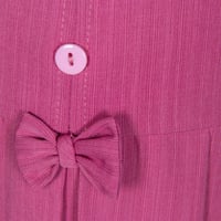 مريول مدرسي إبتدائي وردي مخطط بربطة مع قميص أبيض