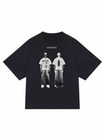 WHITE & BLACK T-SHIRT OVER SIZE