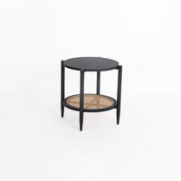 طاولة خشب دائرية طبقتن -اسود