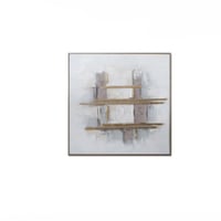 لوحة جدارية بتصمبم خطوط متقاطعة