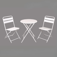 طقم طاولة دائرية مع كرسيين قابل للطي