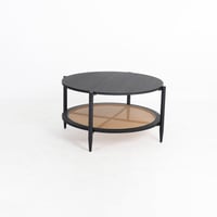 طاولة خشب دائرية طبقتن -اسود