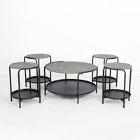 طقم طاولات خشب برف حديد