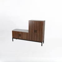 خزانة أحذية خشبية مع مقعد مدمج